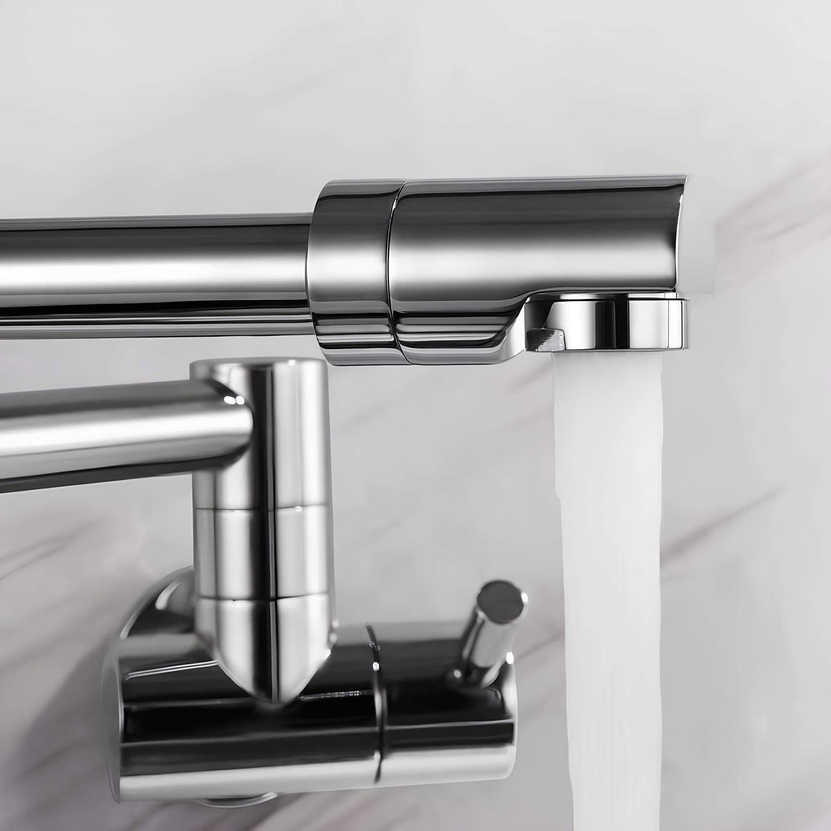 Robinet mural rabattable eau froide - bec rotatif