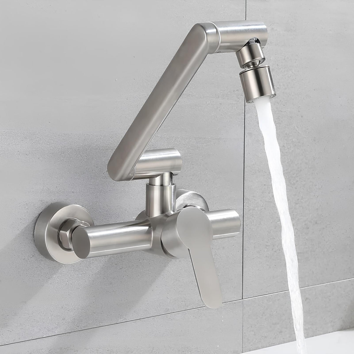 Robinet mural rabattable inox 360°