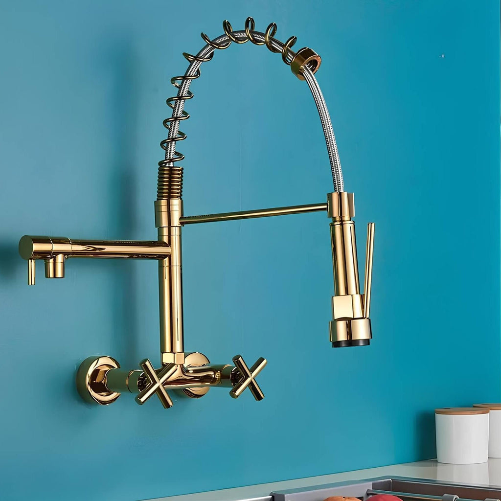 Robinet mural douchette extractible style industriel