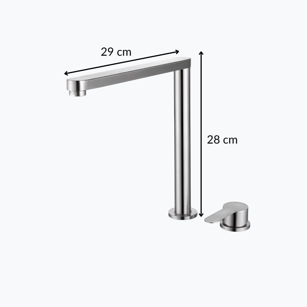 Robinet cuisine rétractable inox gris brossé