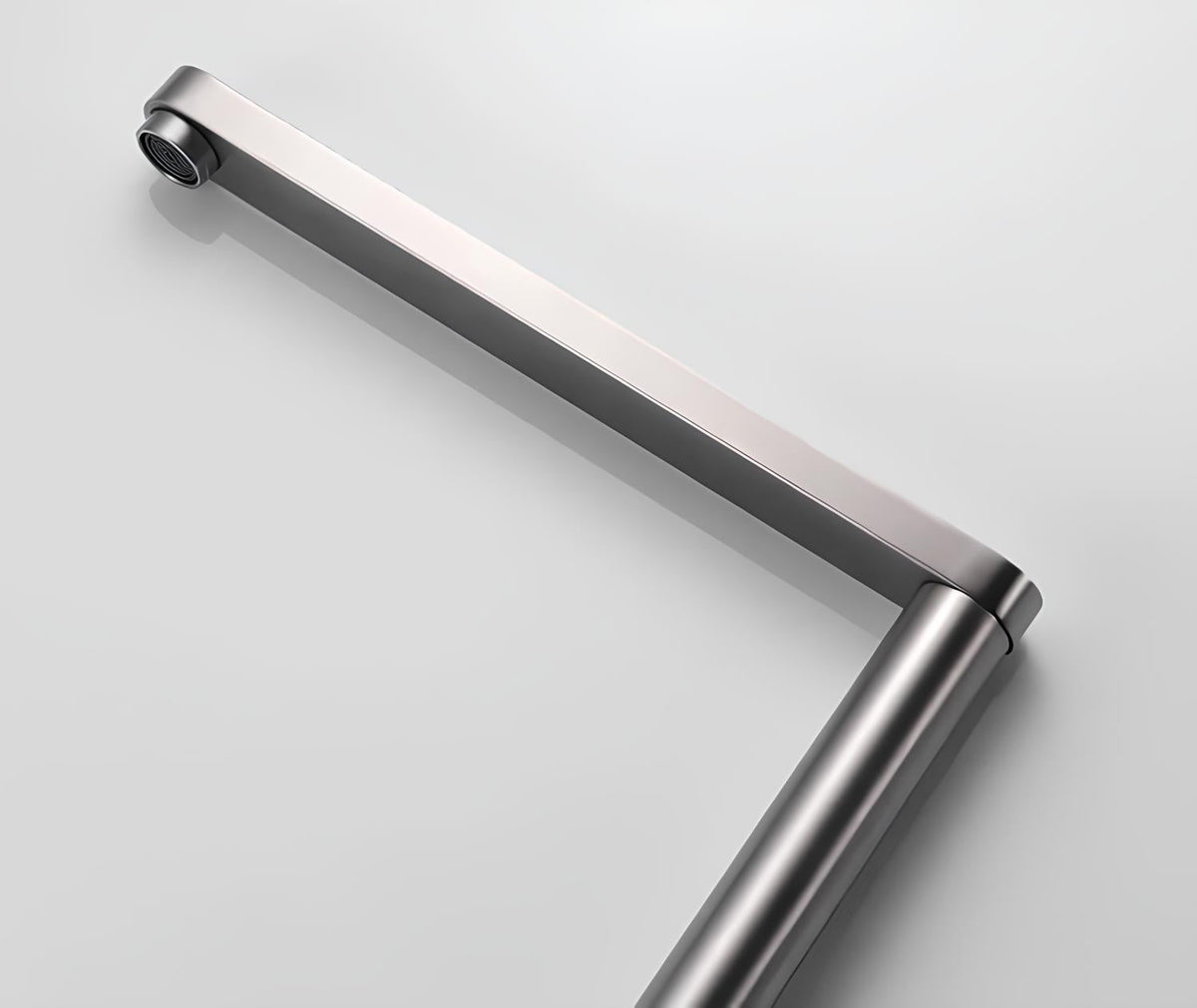 Robinet cuisine rétractable inox gris brossé