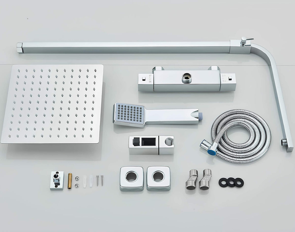 Robinet thermostatique de douche murale chromé