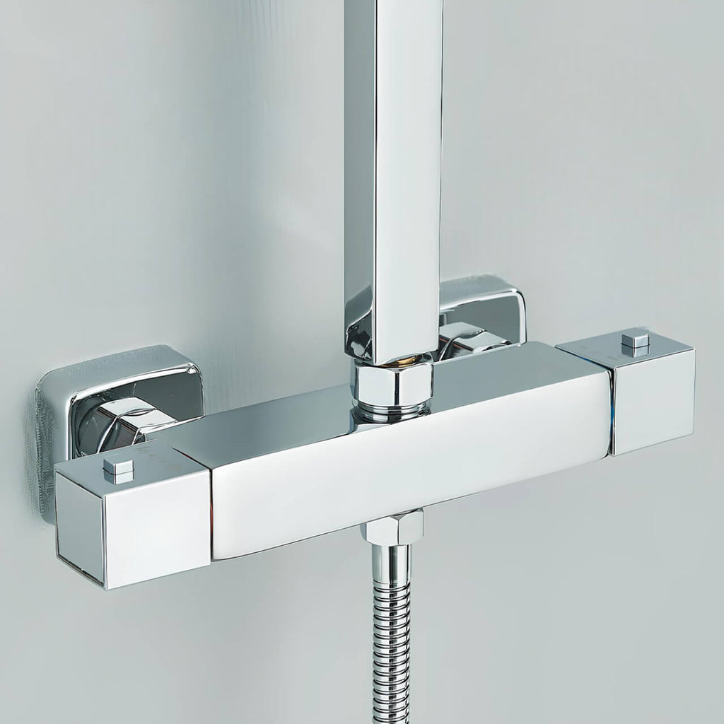 Robinet thermostatique de douche murale chromé