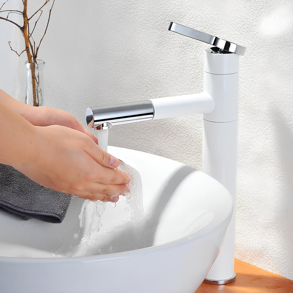 Robinet vasque bec pivotant monocommande