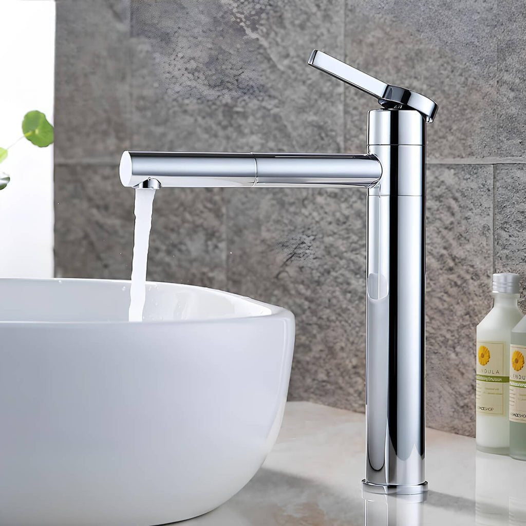 Robinet vasque bec pivotant monocommande
