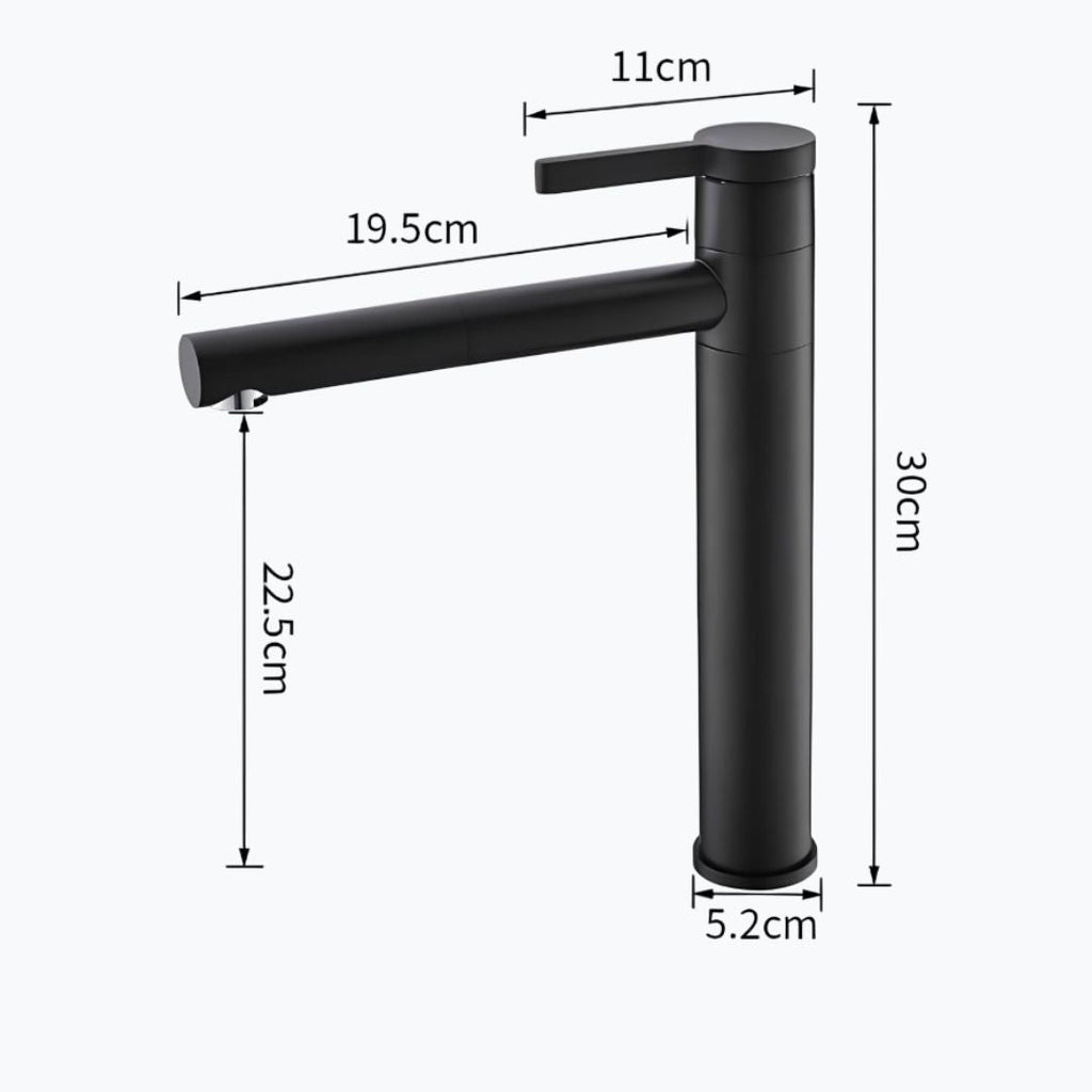 Robinet vasque bec pivotant monocommande