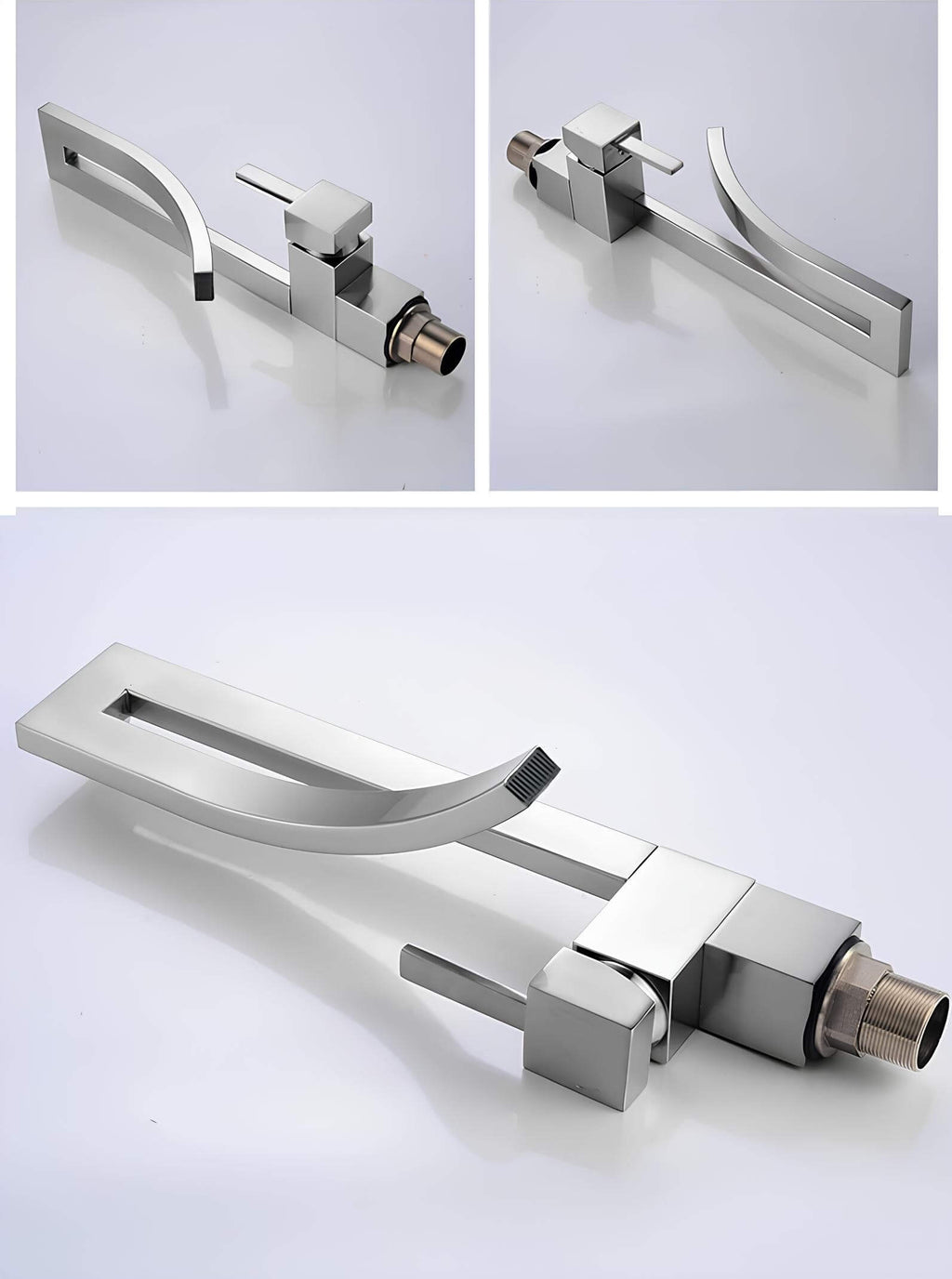 Robinet vasque carré design monocommande laiton poli