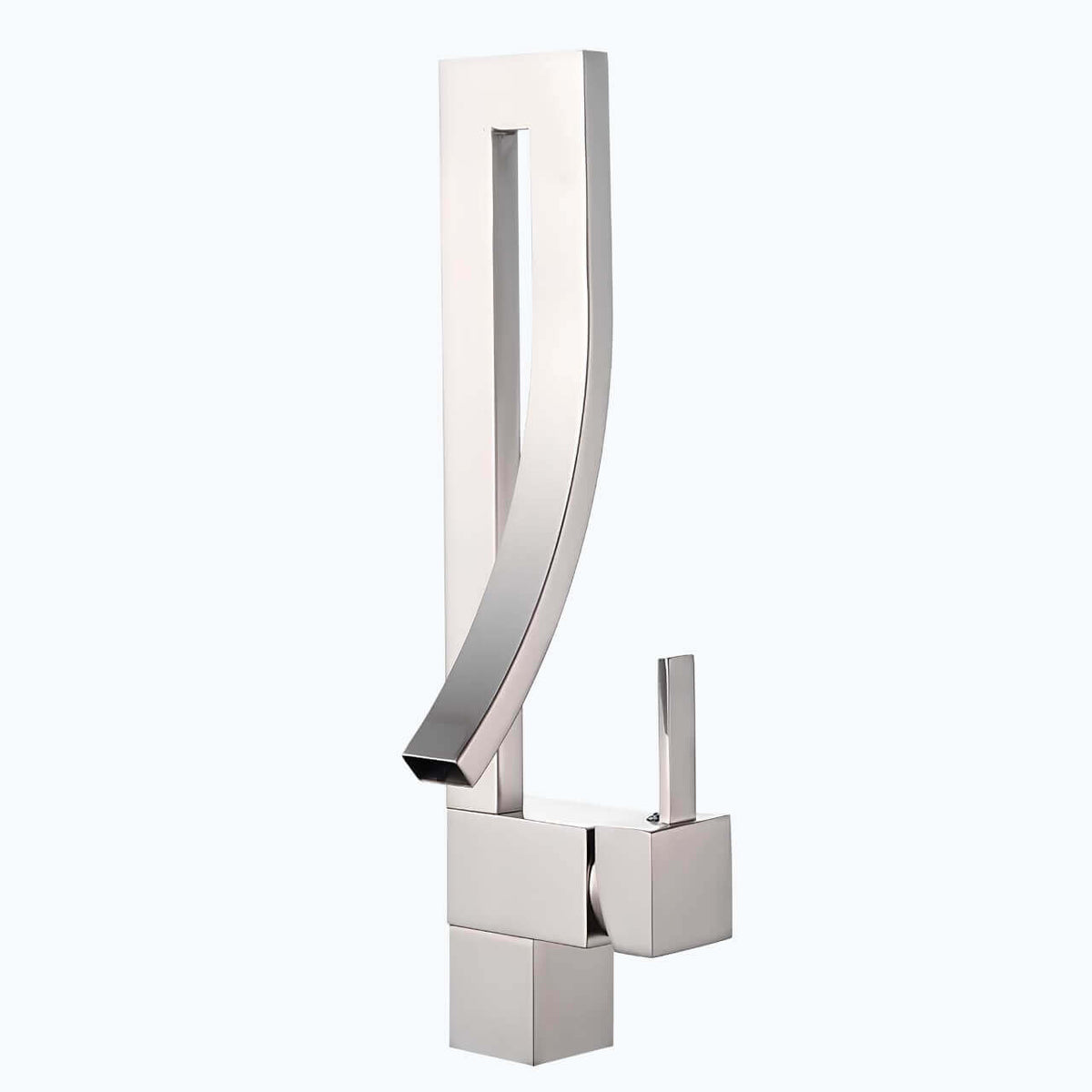 Robinet vasque carré design monocommande laiton poli