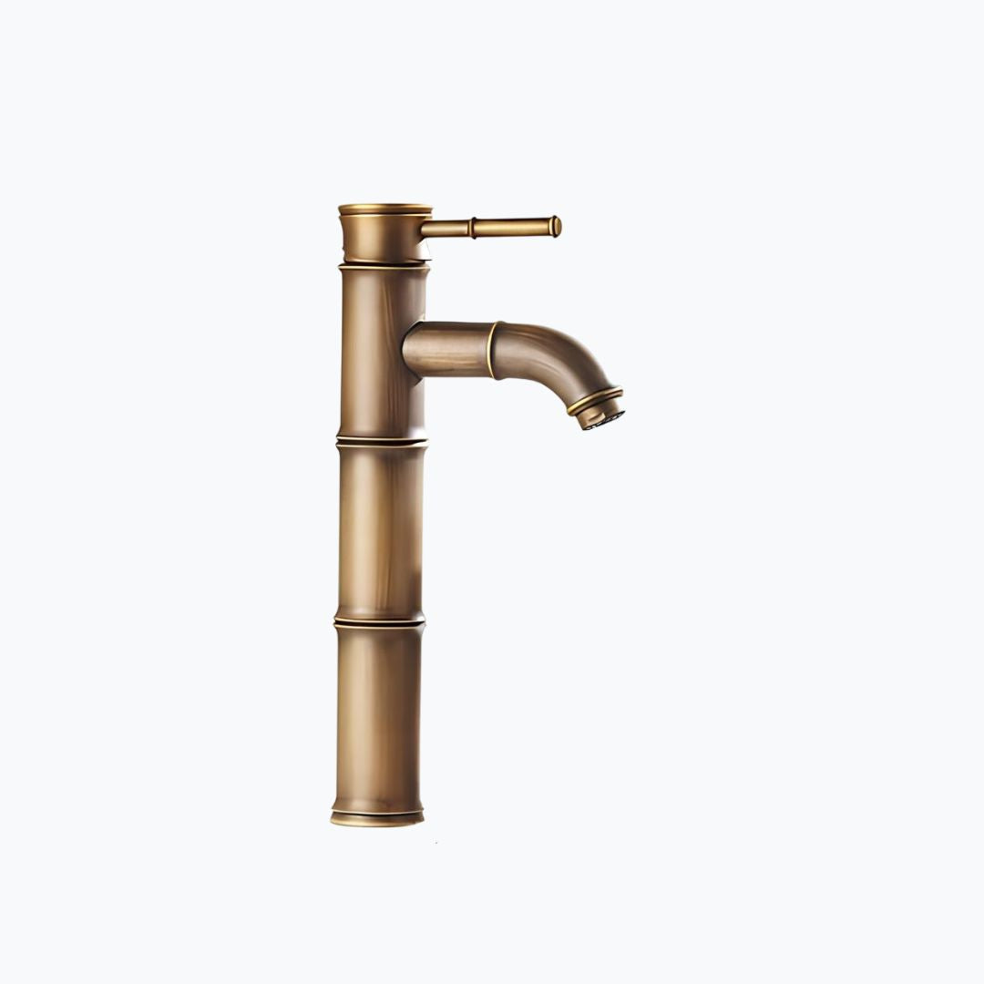 Robinet vasque design bambou laiton brossé