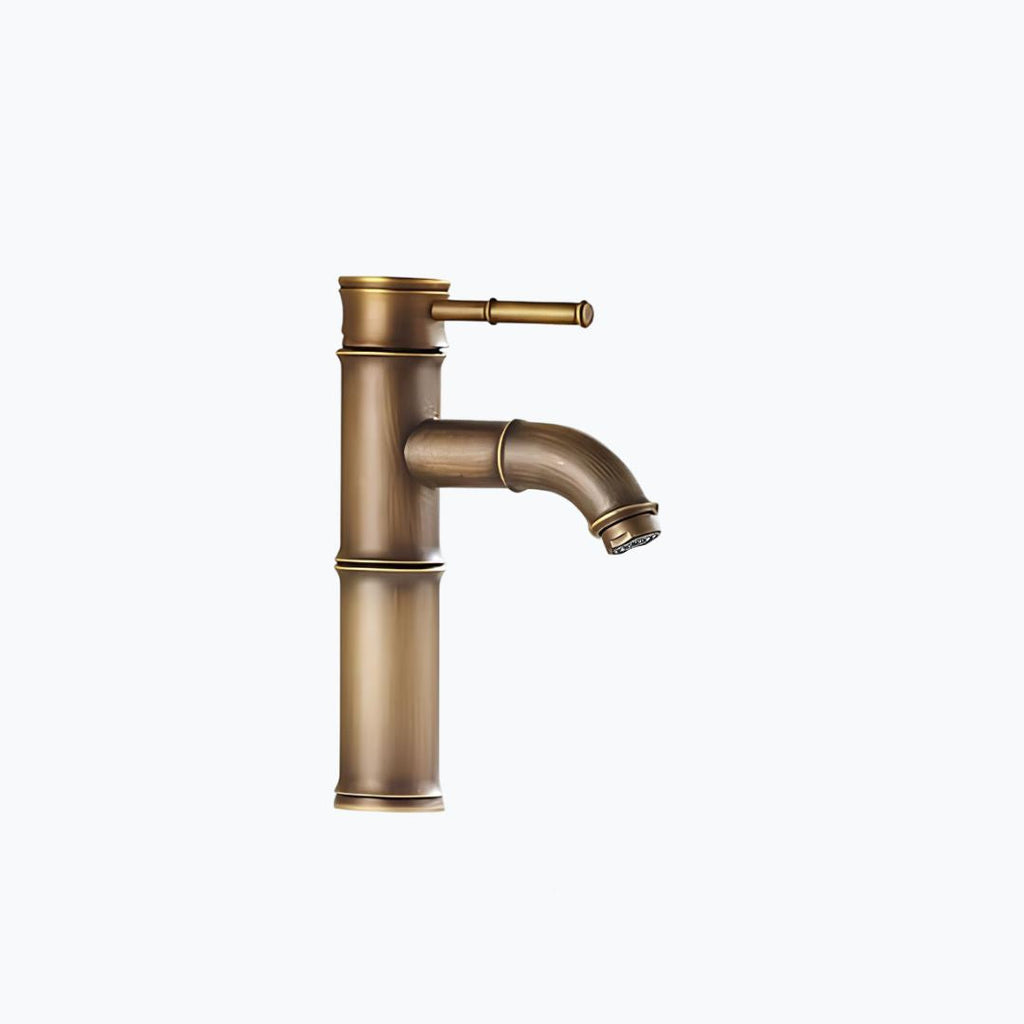 Robinet vasque design bambou laiton brossé