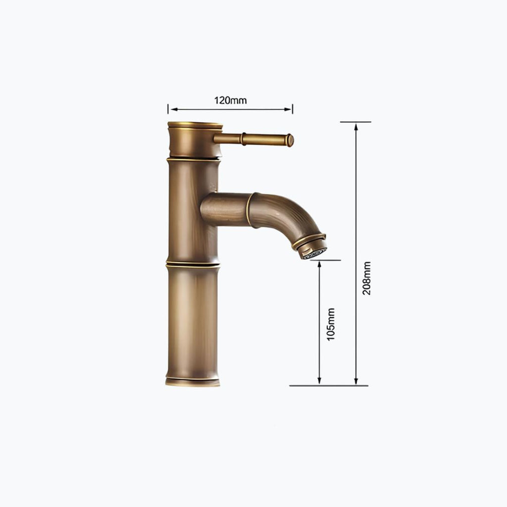 Robinet vasque design bambou laiton brossé