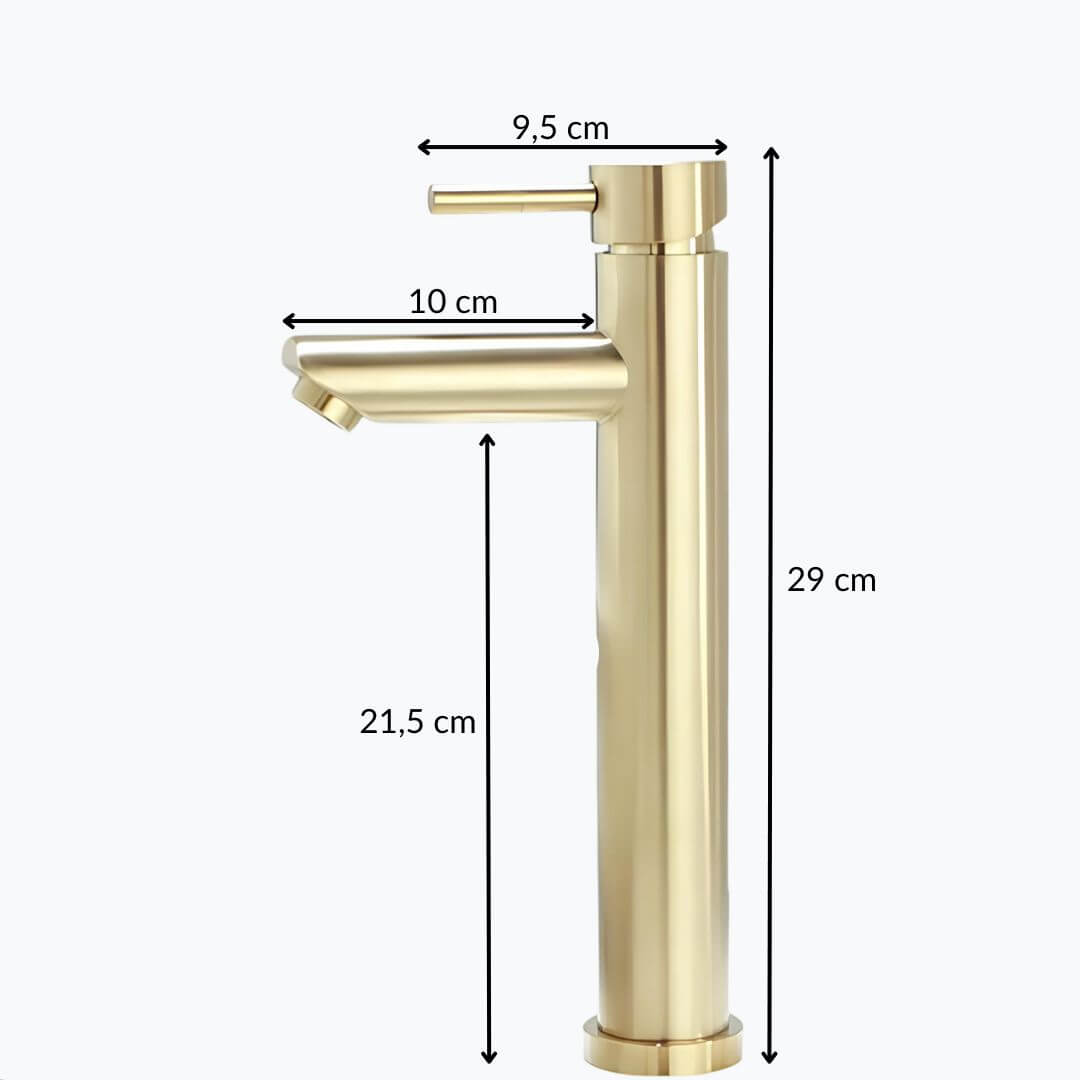 Robinet vasque doré mitigeur contemporain