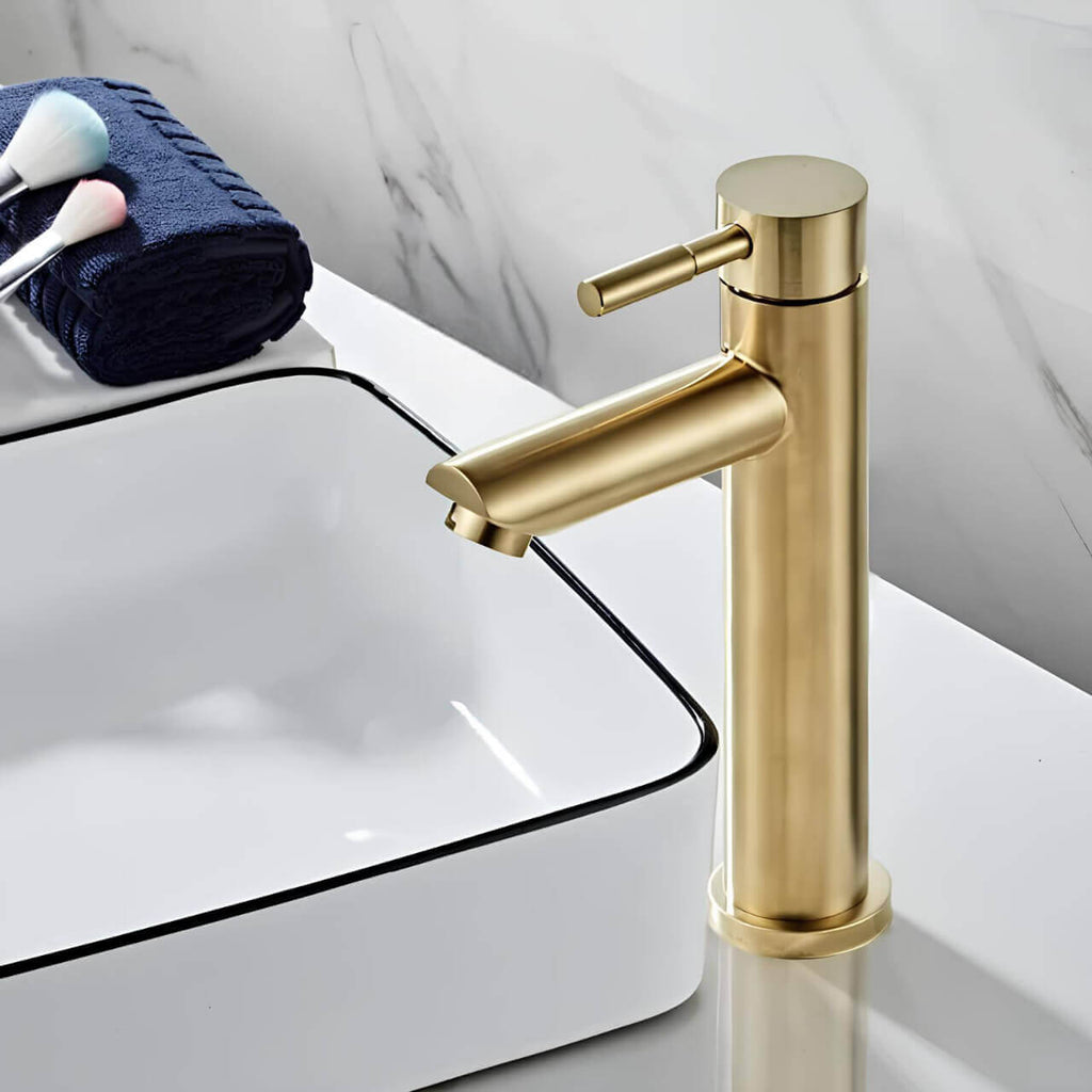 Robinet vasque doré mitigeur contemporain
