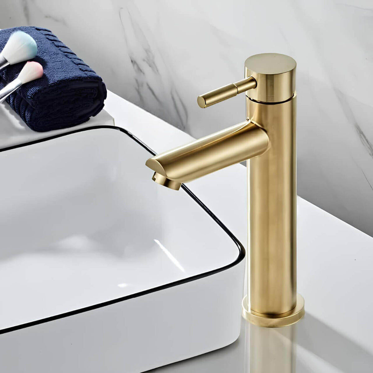 Robinet vasque doré mitigeur contemporain
