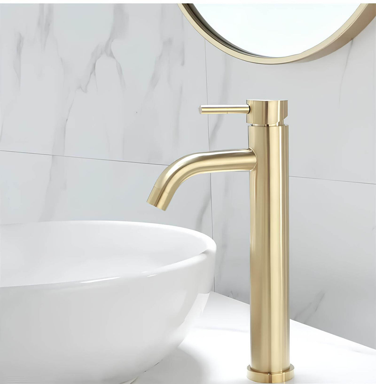 Robinet vasque doré mitigeur contemporain