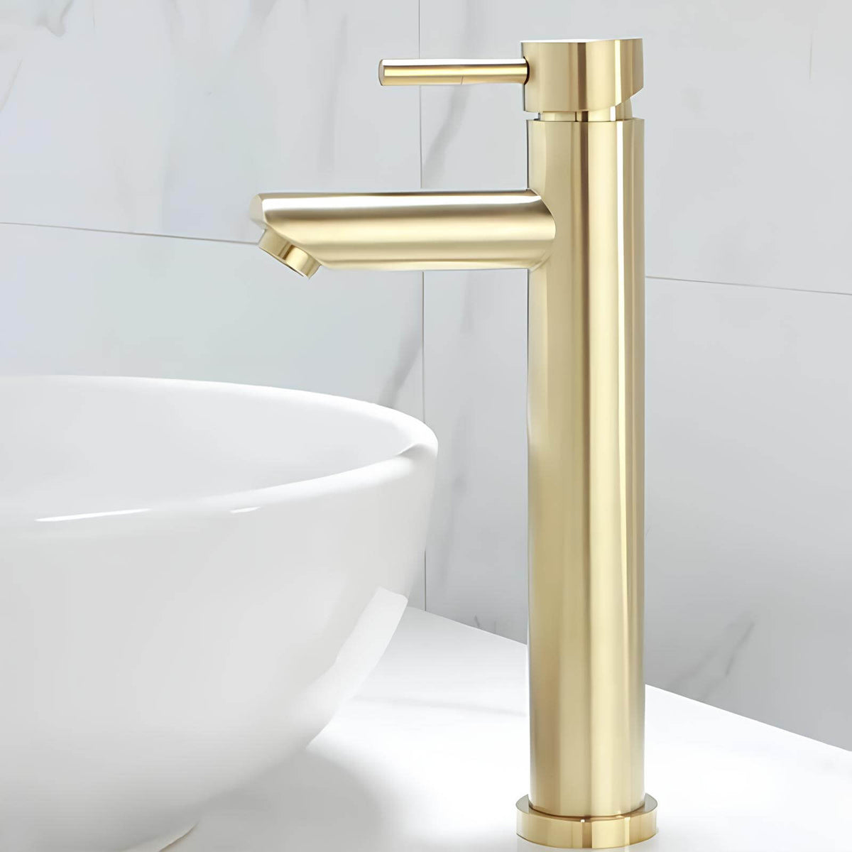 Robinet vasque doré mitigeur contemporain