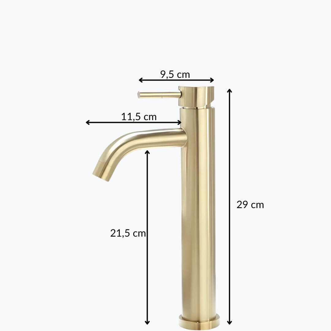 Robinet vasque doré mitigeur contemporain