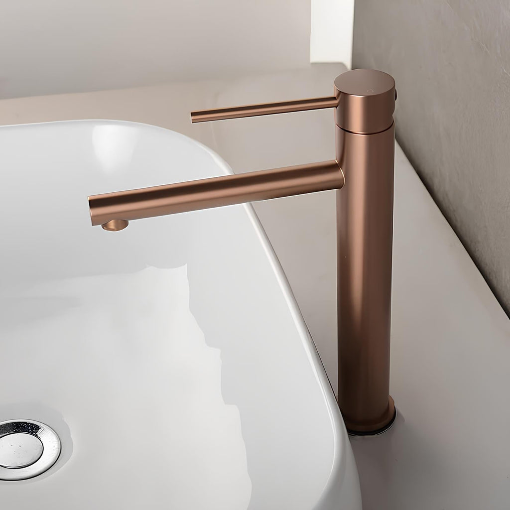 Robinet vasque haut bronze design contemporain