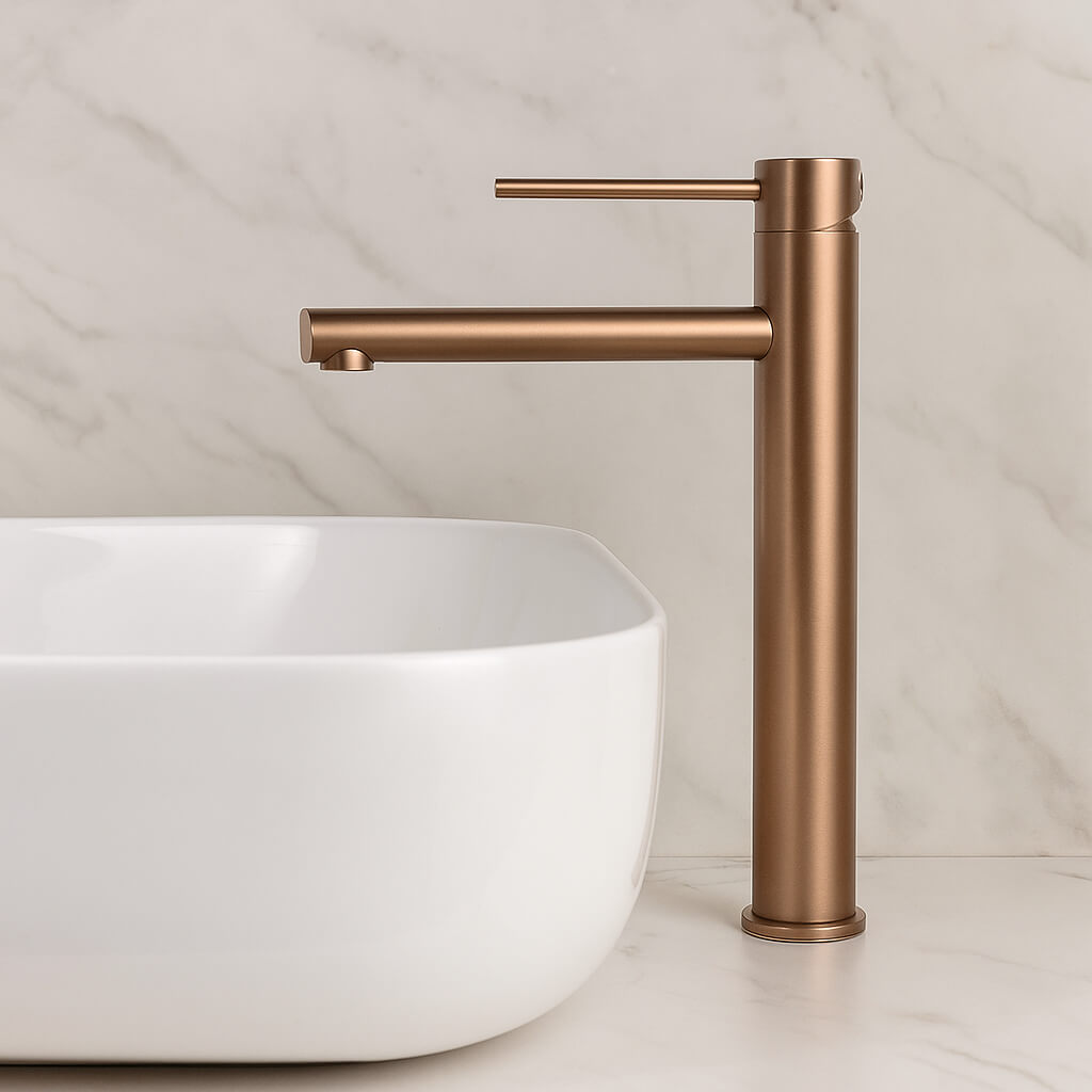 Robinet vasque haut bronze design contemporain