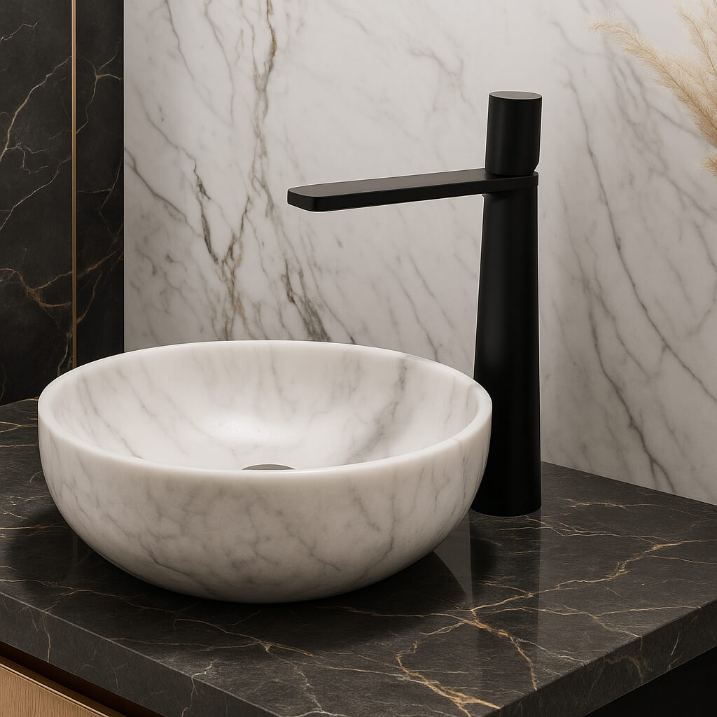 Robinet vasque laiton massif contemporain