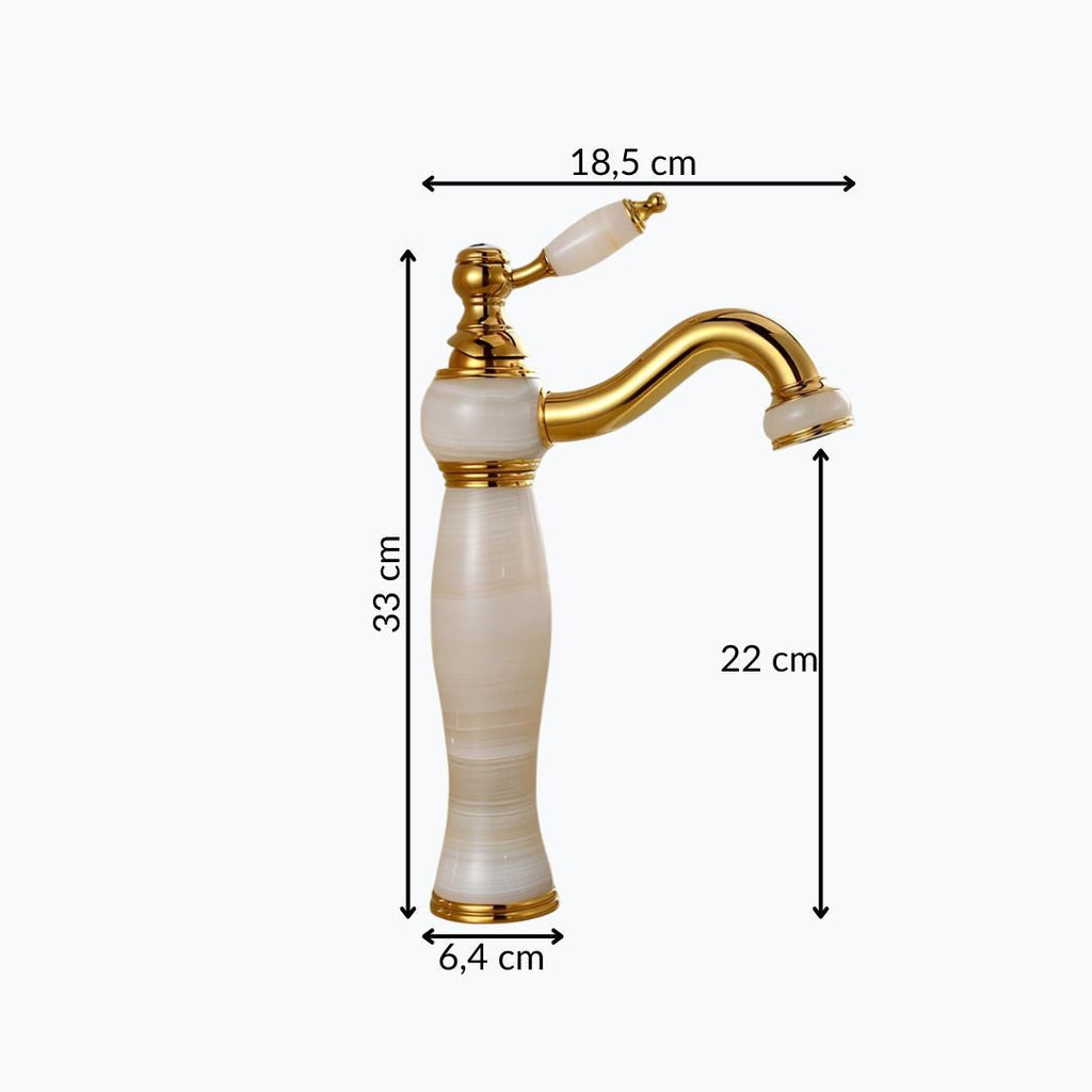 Robinet vasque marbre laiton doré luxe