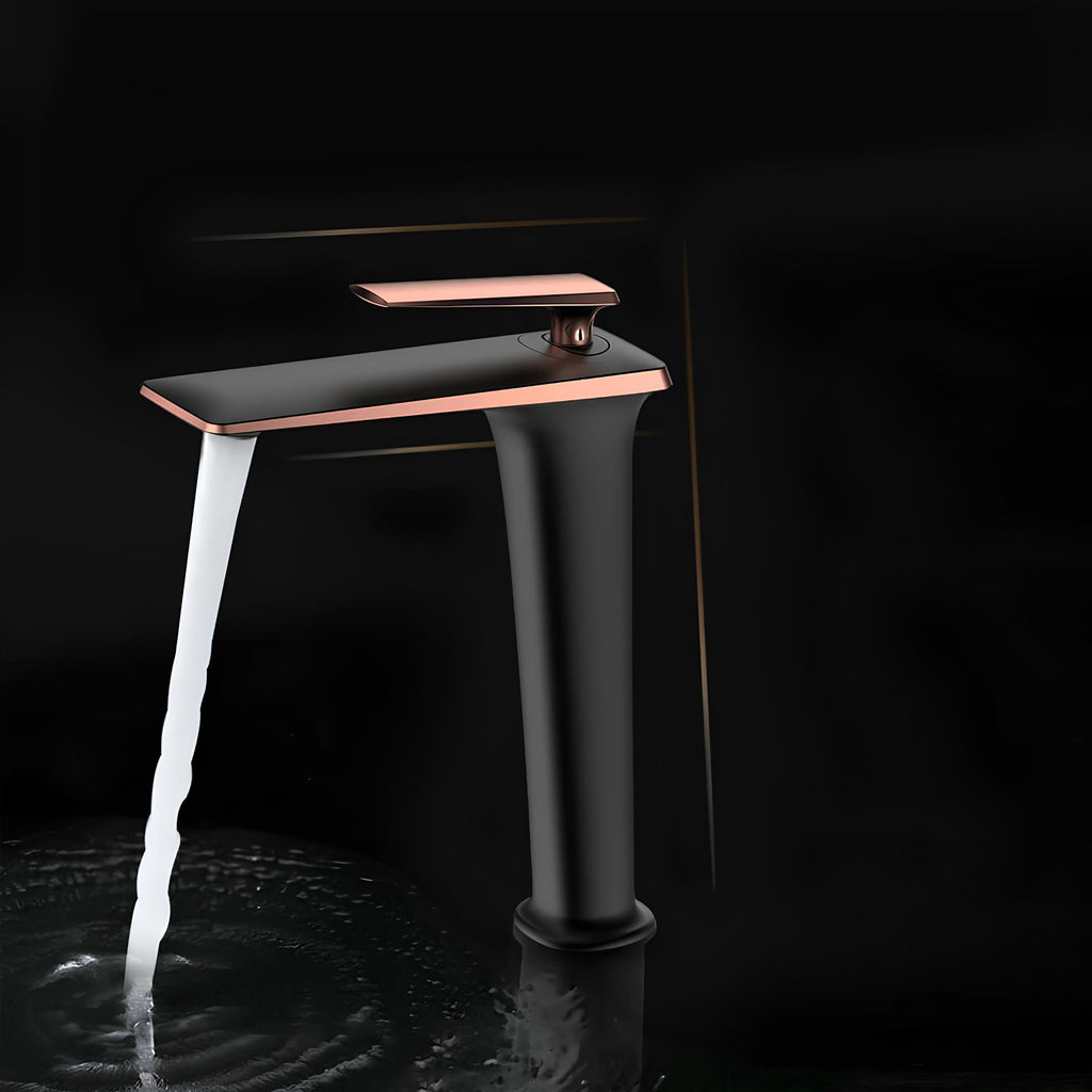 Robinet vasque noir design minimaliste