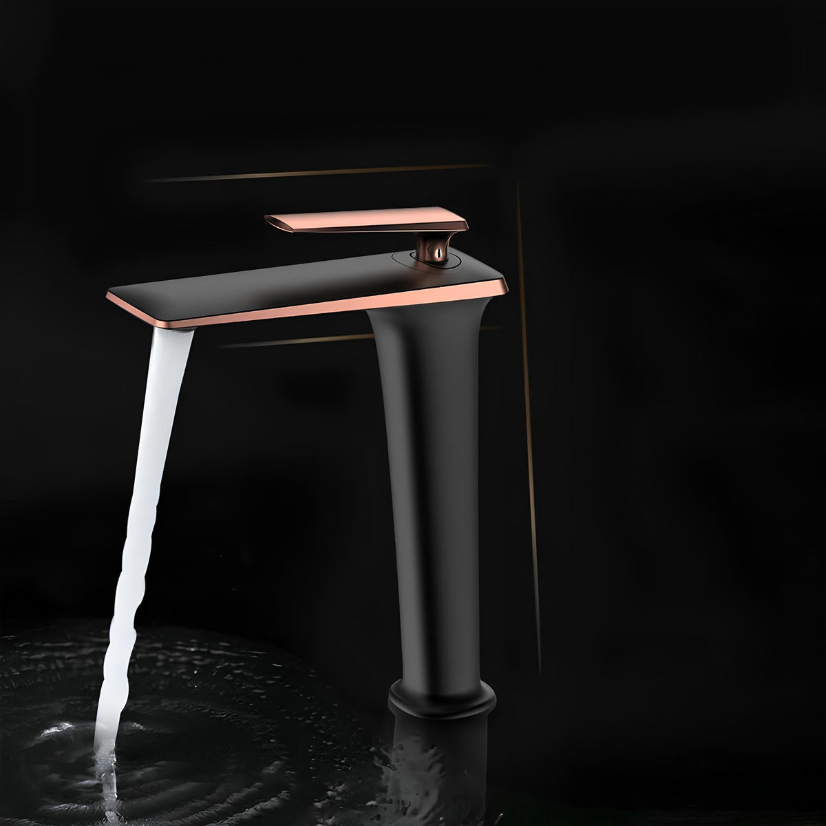 Robinet vasque noir design minimaliste