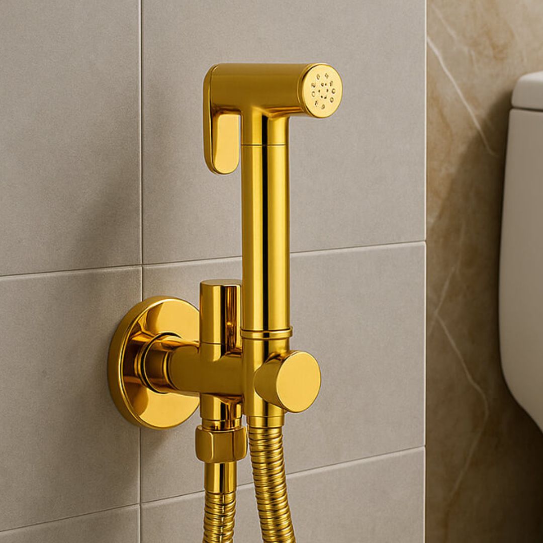 Douchette WC murale en laiton design épuré