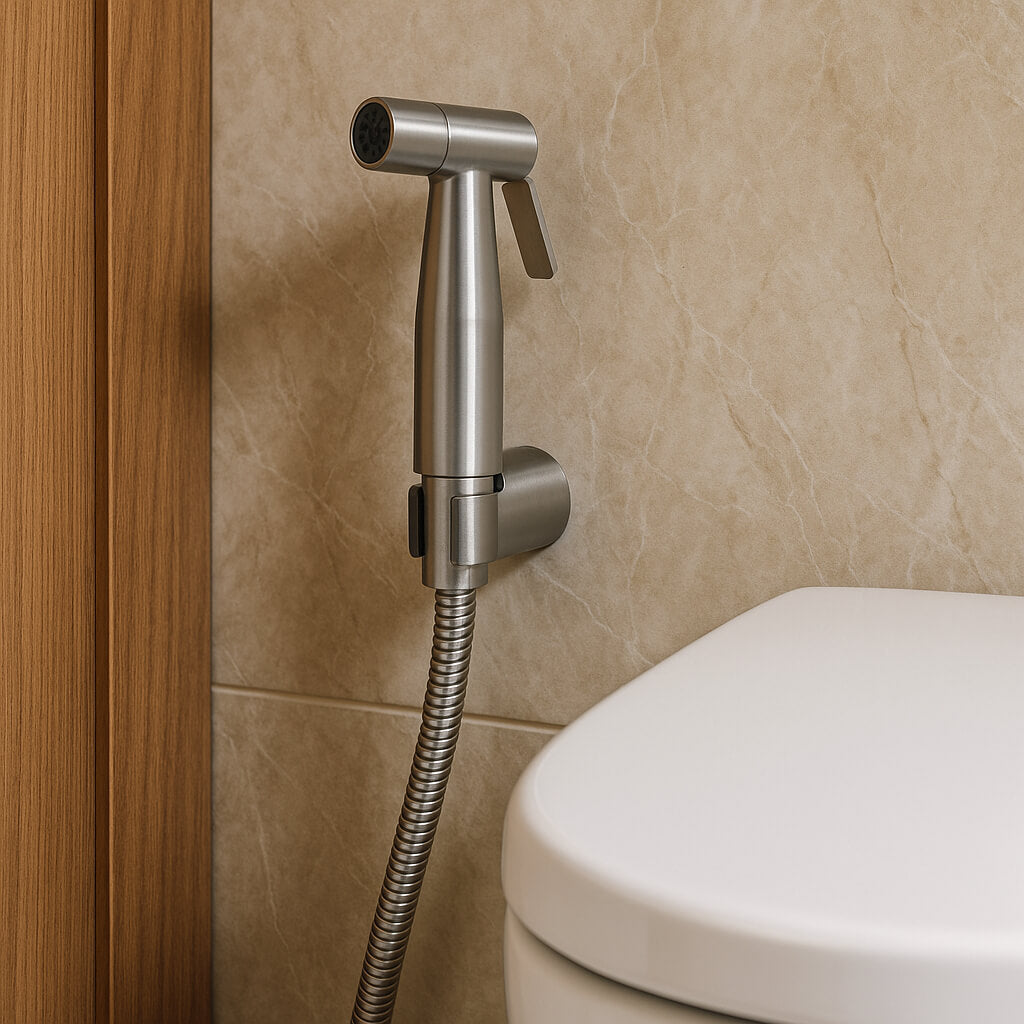 Douchette WC inox murale nettoyage intime