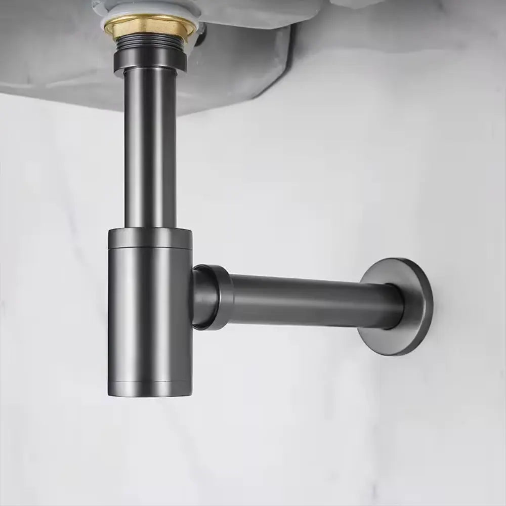 Siphon lavabo gris brossé