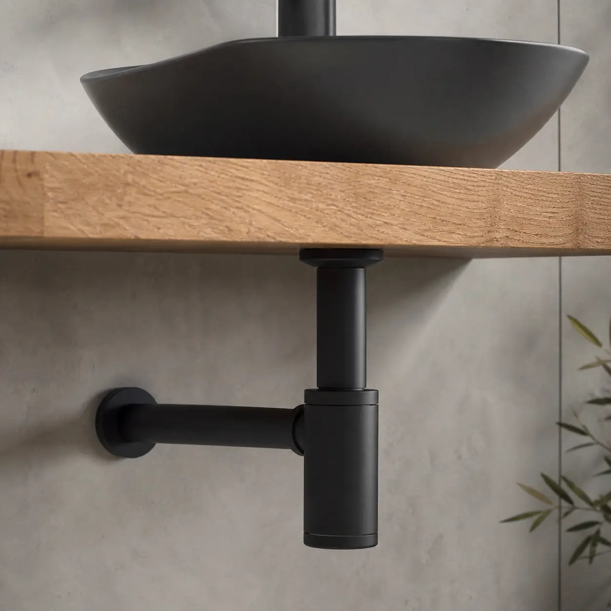 Siphon lavabo noir mat